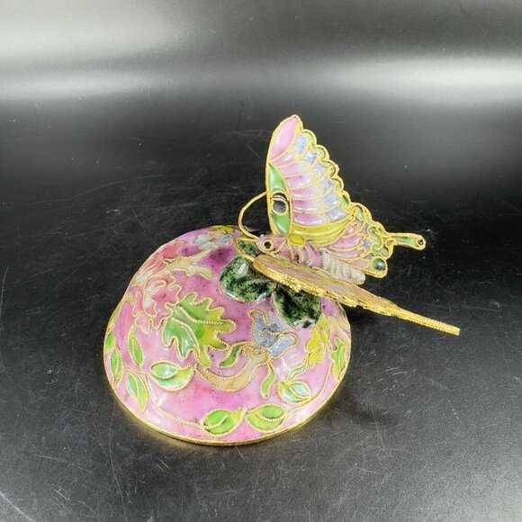 Sankyo Butterfly Cloisonne Enamel Fairy Fantasy Romance Metal Figure Multicolor - Picture 10 of 14